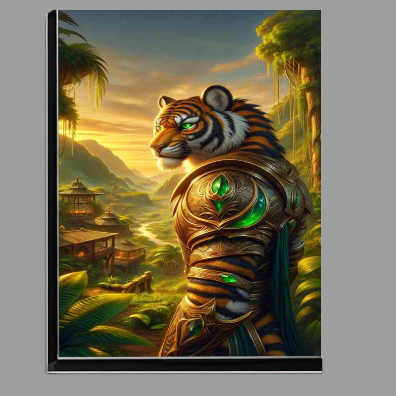 Buy Di-Bond : (Tiger warrior poised nobly in a verdant jungle village)