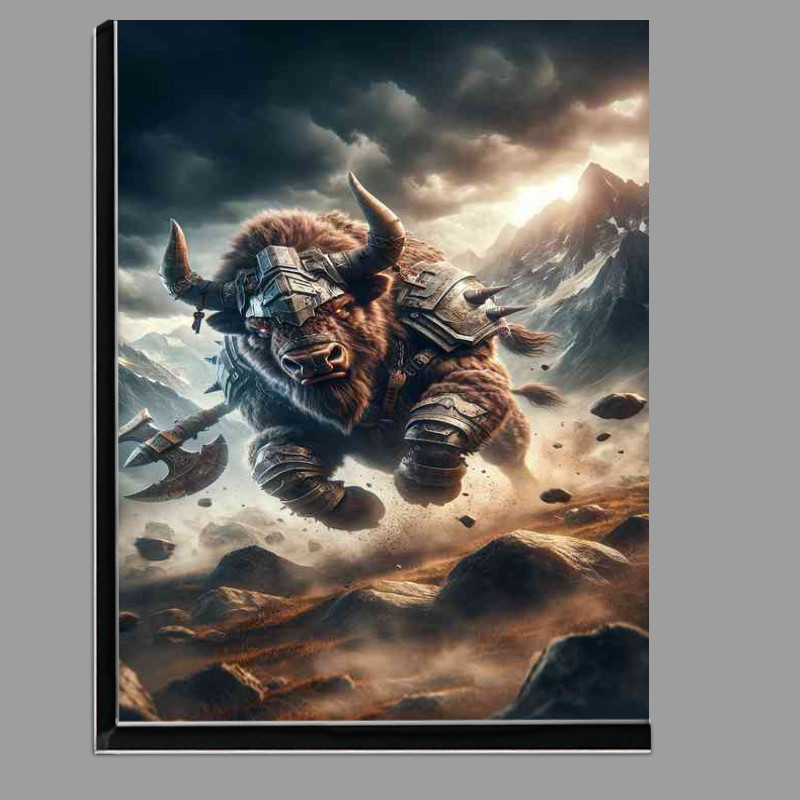 Buy Di-Bond : (Warrior animal in a dynamic action pose a fierce bison)