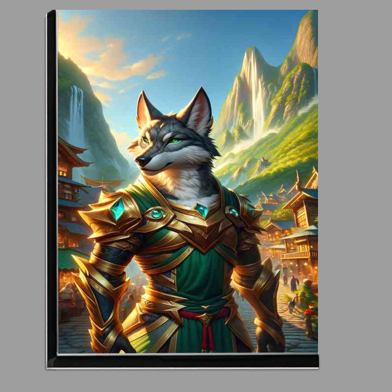 Buy Di-Bond : (Wolf warrior standing confidently in a mountain village)