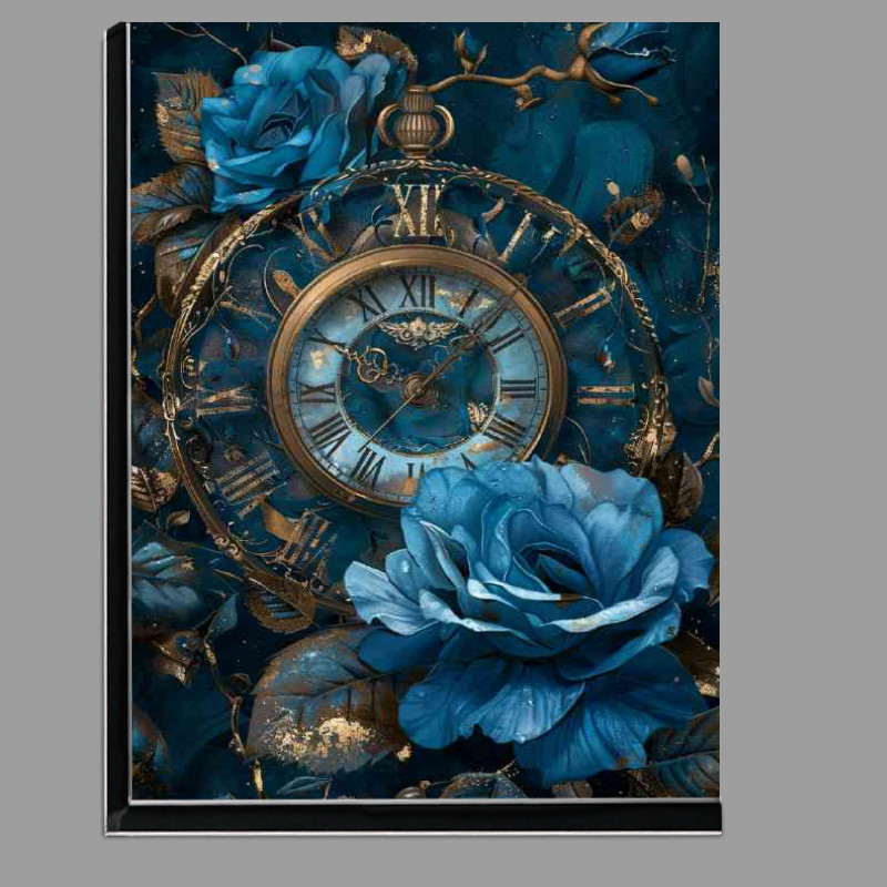 Buy Di-Bond : (Blue clock rose with the words beauty and the rose)