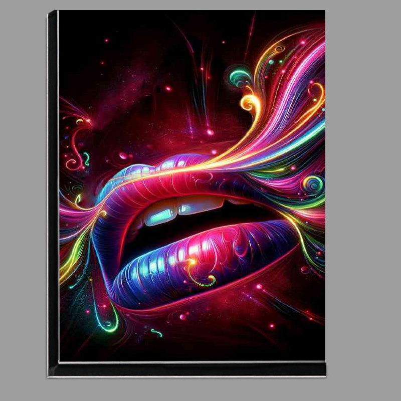 Buy Di-Bond : (lips parting in a burst of neon colors and abstract design)