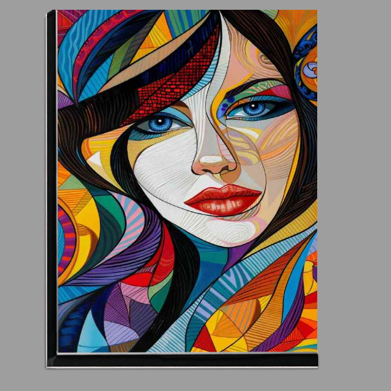 Buy Di-Bond : (Beautiful woman is composed of colorful geometrics)