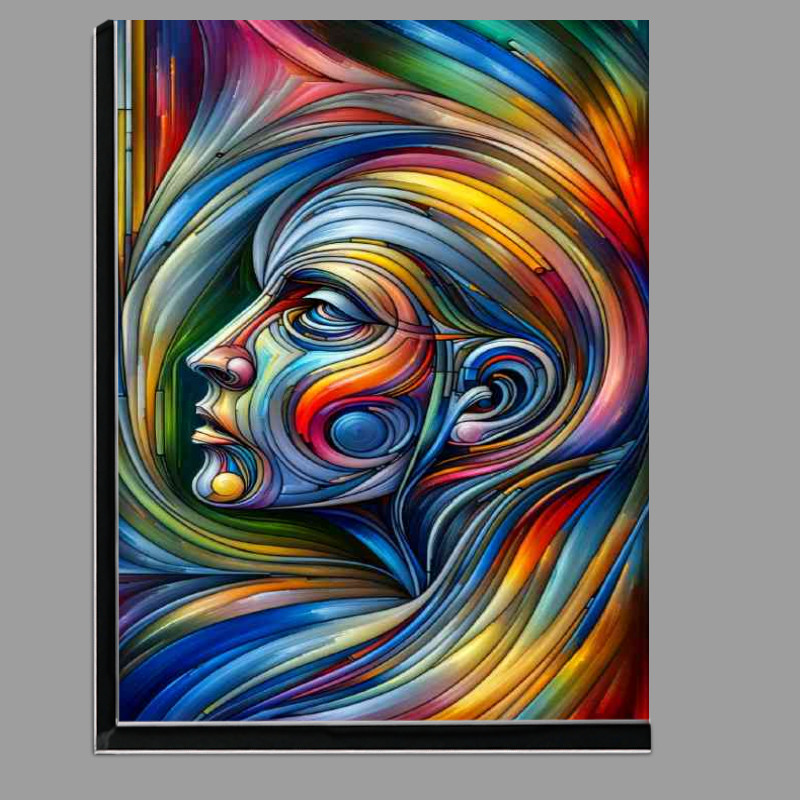 Buy Di-Bond : (Face with flowing lines and geometric shapes)