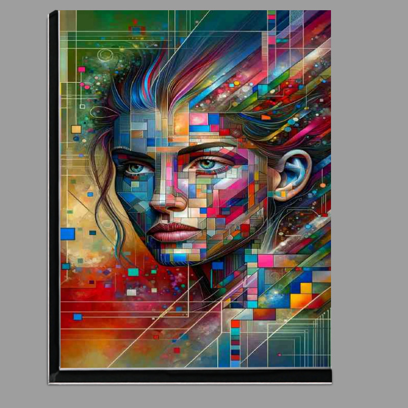 Buy Di-Bond : (Ladys face with digital abstract)
