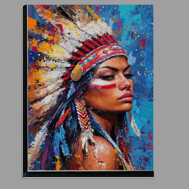 Buy Di-Bond : (Painting depicting an indian girl wearing a feather)