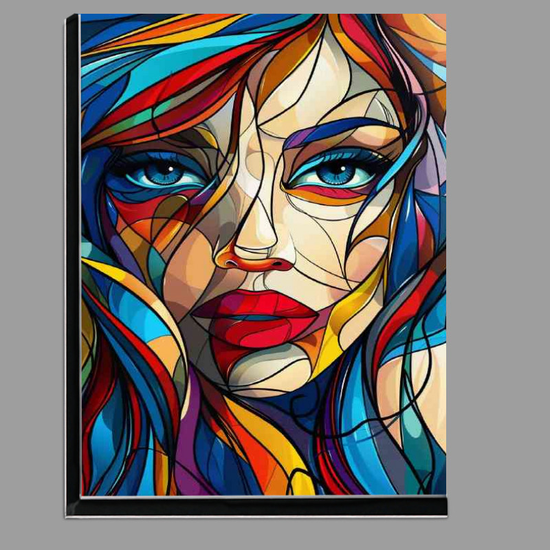 Buy Di-Bond : (Woman is composed of colorful geometric)