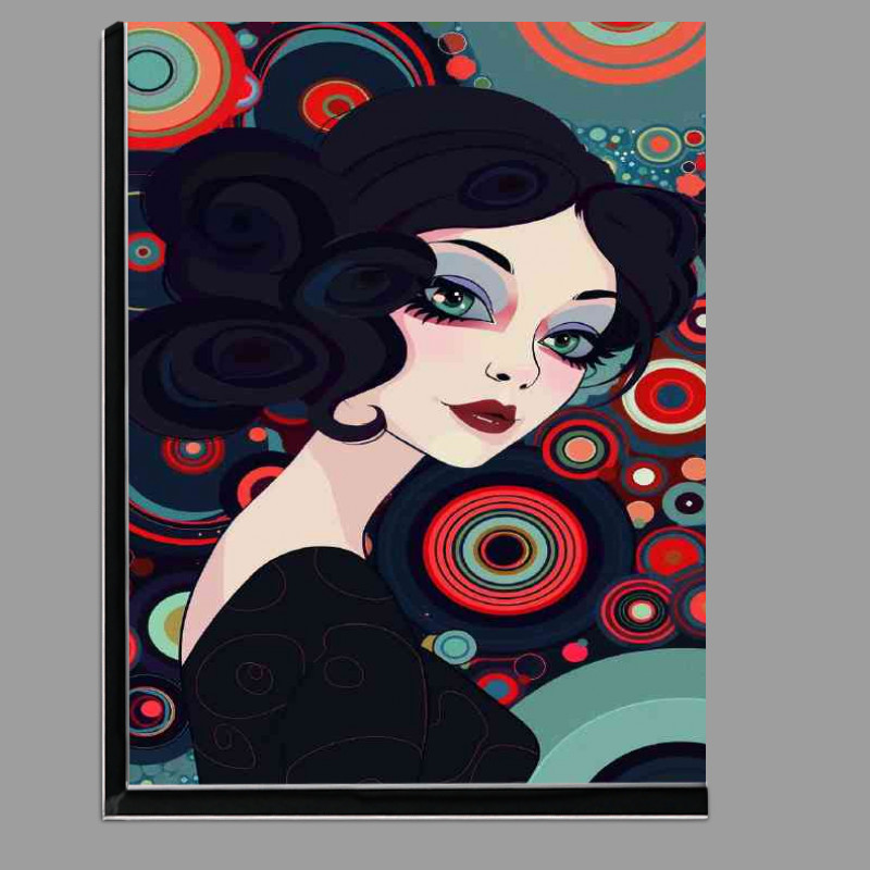 Buy Di-Bond : (Woman with colorful circles in the style of abstract)