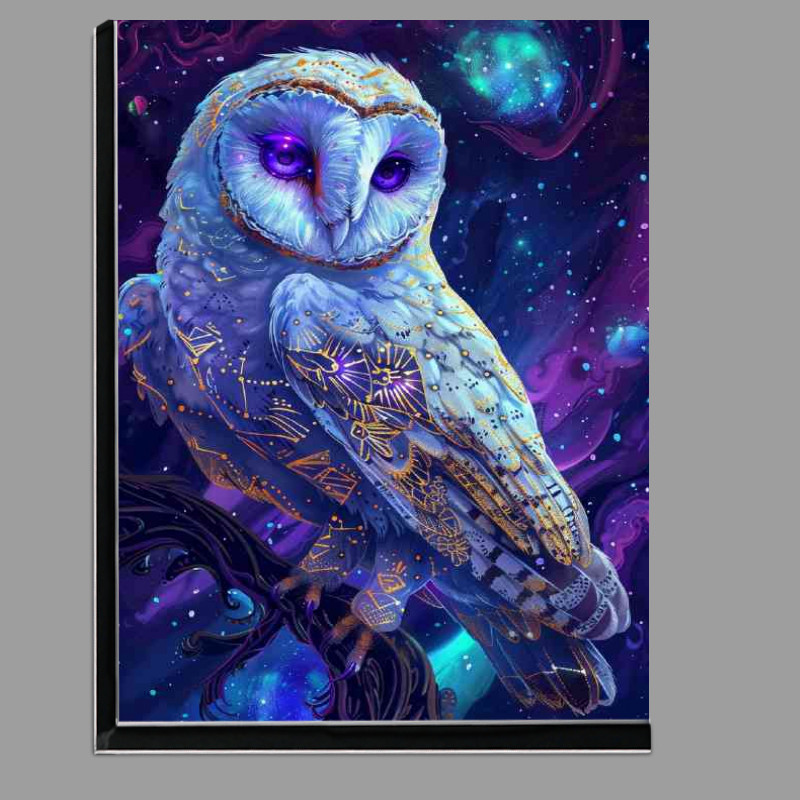 Buy Di-Bond : (A beautiful white owl with iridescent purple and blue)