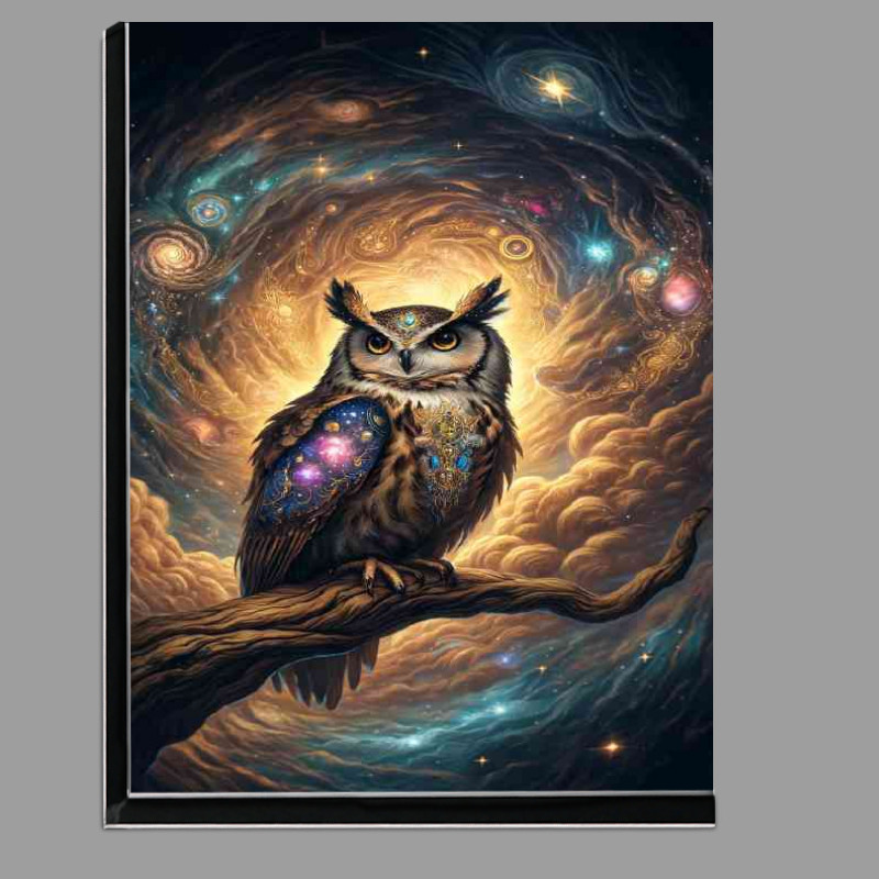 Buy Di-Bond : (A majestic owl with large galaxy)