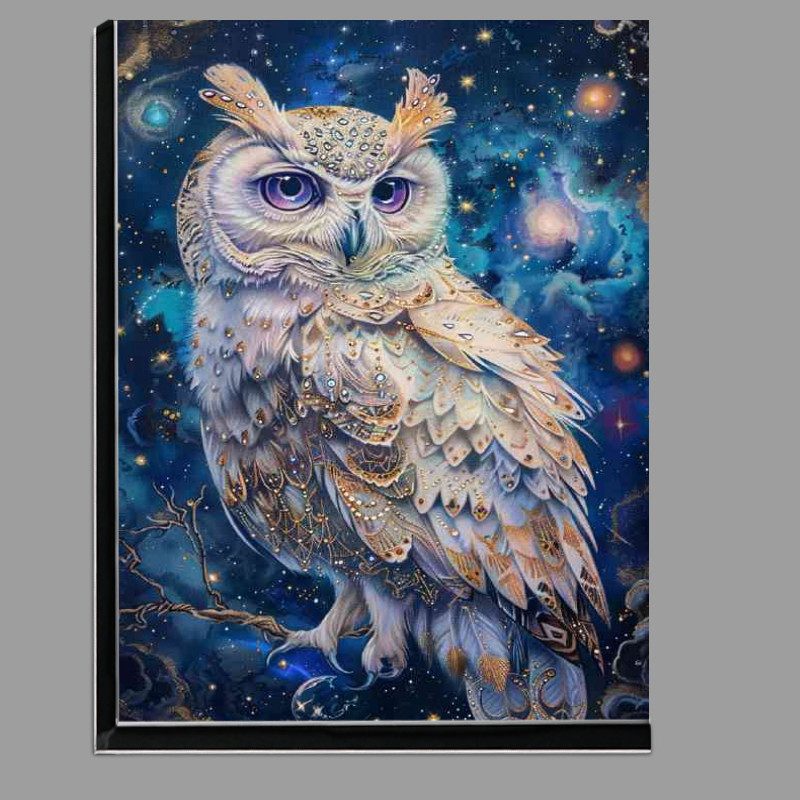 Buy Di-Bond : (A stunning beautiful owl with white feathers ornate)