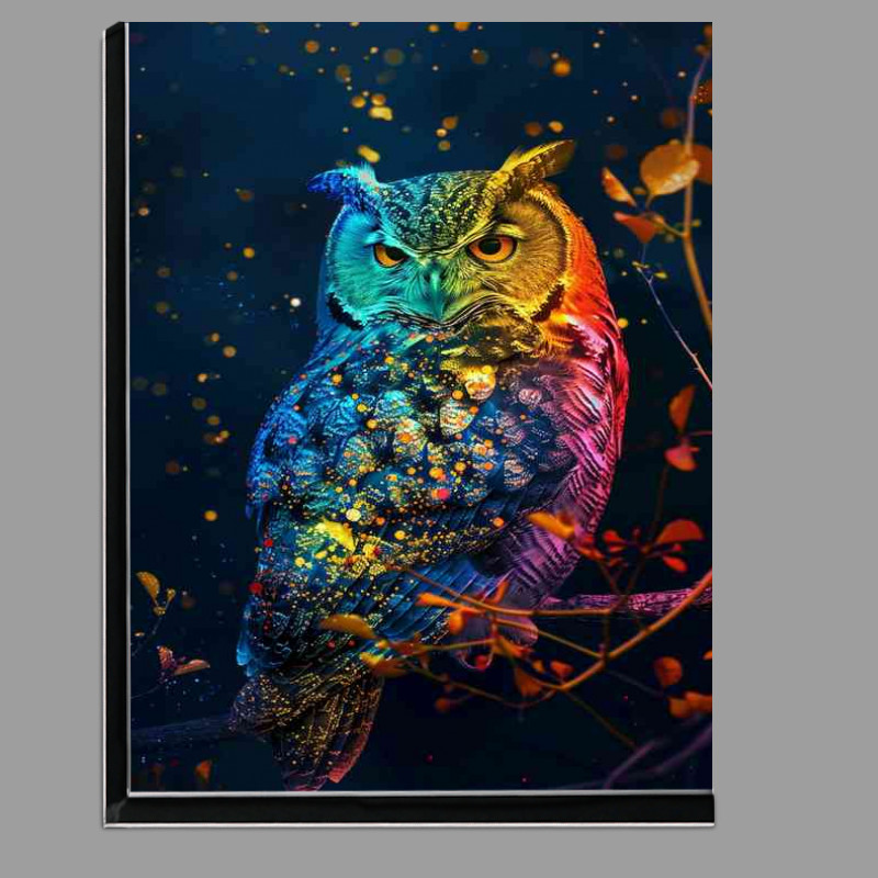 Buy Di-Bond : (Colorful rainbow Owl at night)