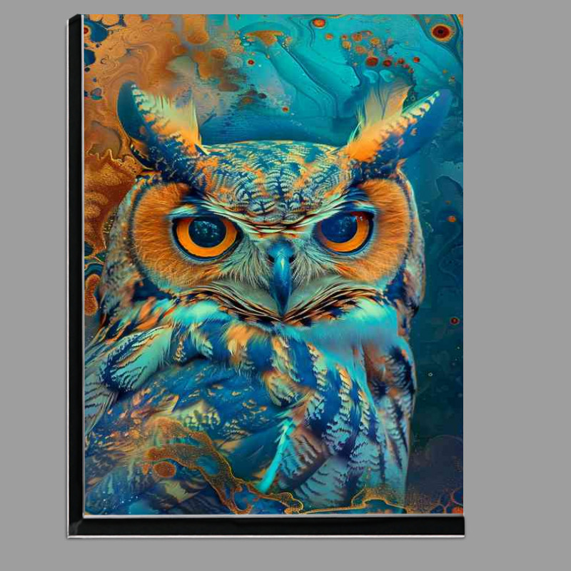 Buy Di-Bond : (Colorful rainbow owl with big eyes)