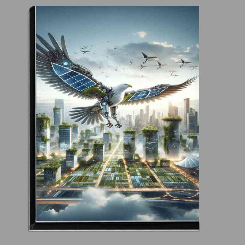 Buy Di-Bond : (Eagle soaring above a futuristic cityscape)