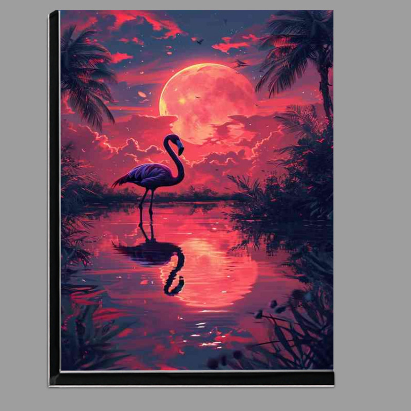 Buy Di-Bond : (Flamingo at night in the lake)