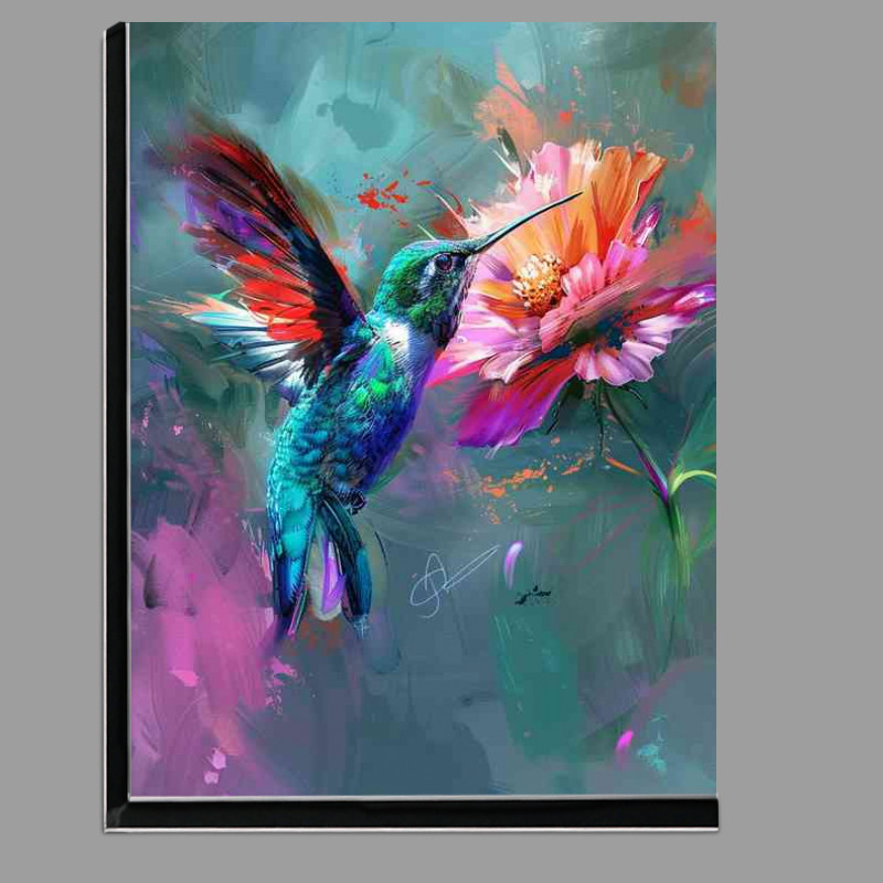 Buy Di-Bond : (Hummingbird with a flower colorful)
