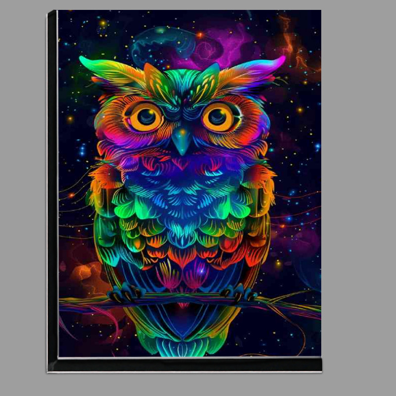 Buy Di-Bond : (Owl rainbow feathers Iridescent colors)