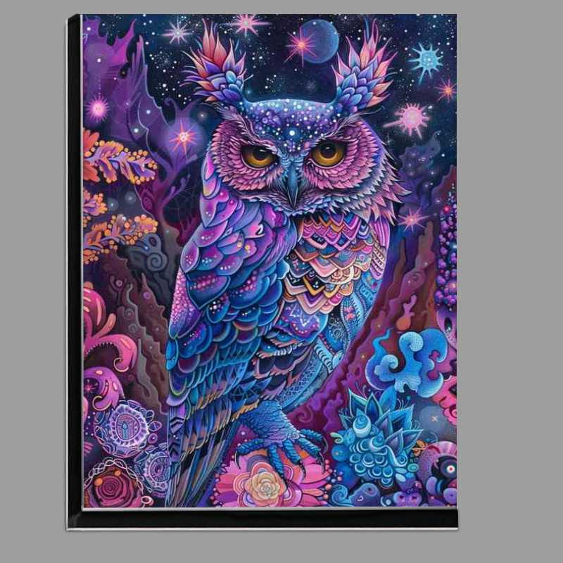Buy Di-Bond : (Painted style Owl with purlpe stars)