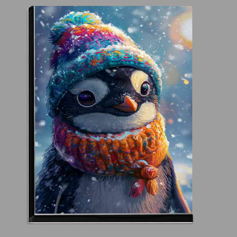 Buy Di-Bond : (Penguin wearing a colorful hat in the rain)
