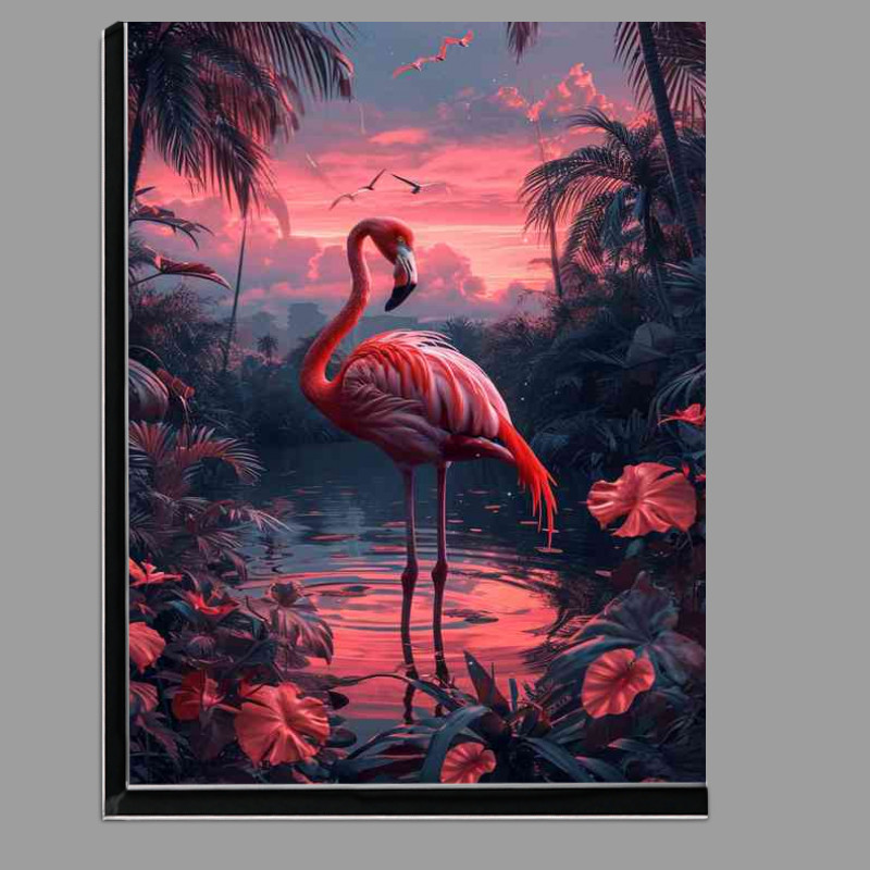 Buy Di-Bond : (Pink flamongo with the setting sun)