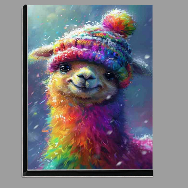 Buy Di-Bond : (A cute llama laughing in a rainbow hat)