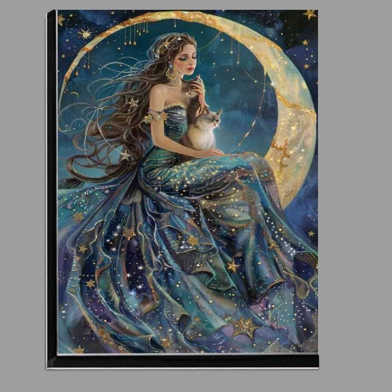 Buy Di-Bond : (Beautiful goddess sits on the moon with cat)