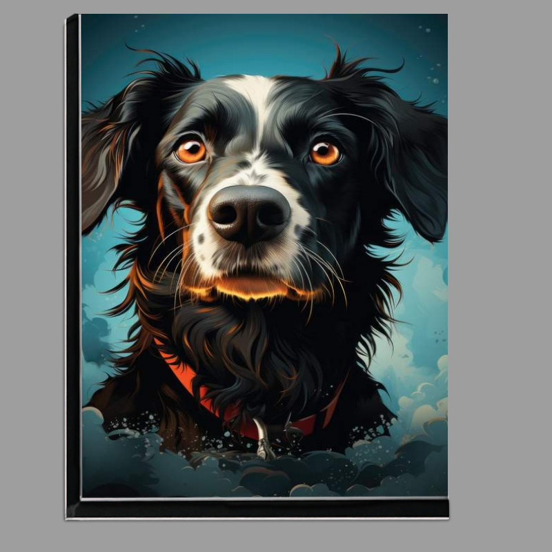 Buy Di-Bond : (Black And white Dog with blue sky)