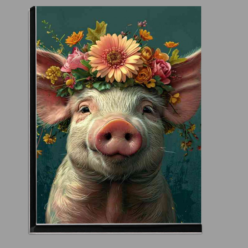 Buy Di-Bond : (Cartoon pig is wearing a flower and green background)