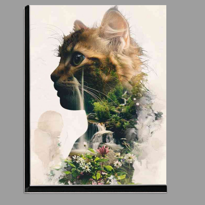 Buy Di-Bond : (Cat in the forest double exposure)