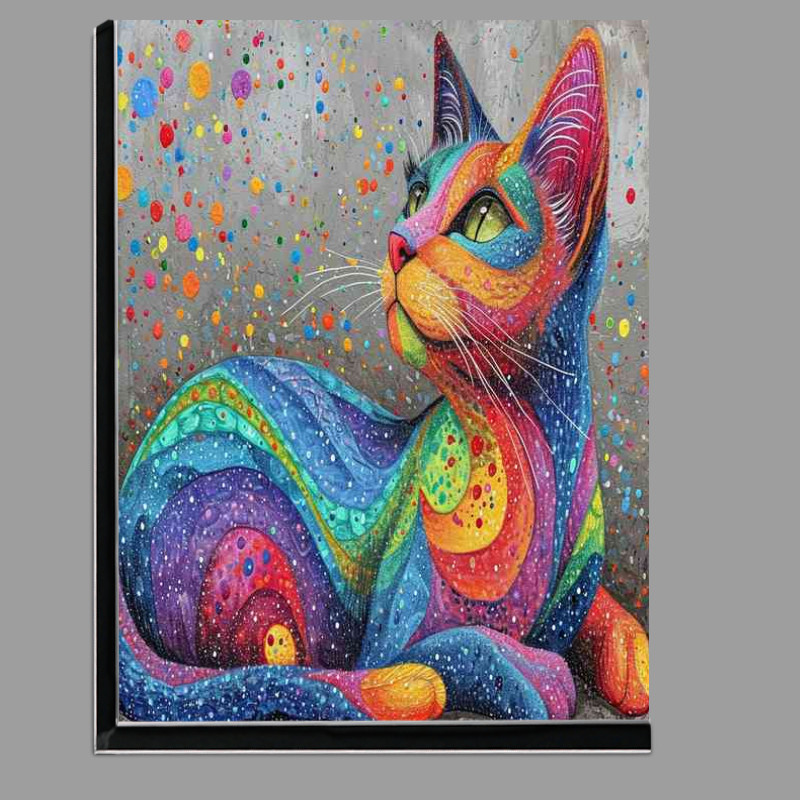 Buy Di-Bond : (Cat resting in full dots and colours)