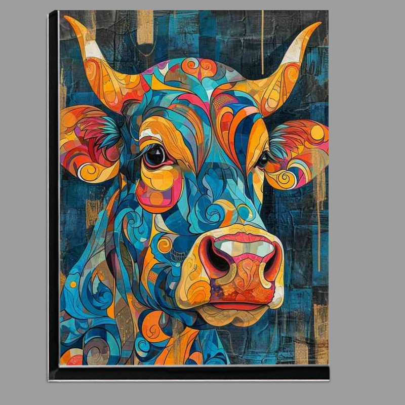 Buy Di-Bond : (Colourful cow in abstract form)
