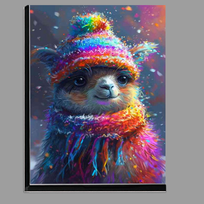 Buy Di-Bond : (Cute llama in a rainbow hat)