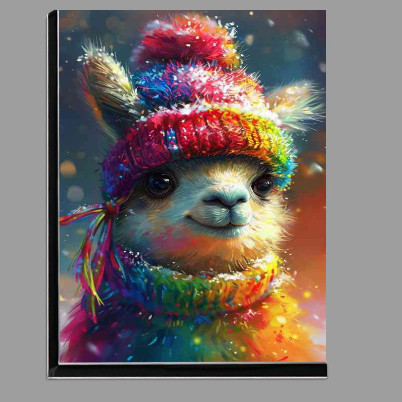 Buy Di-Bond : (Cute llama in a rainbow hat and jumper)