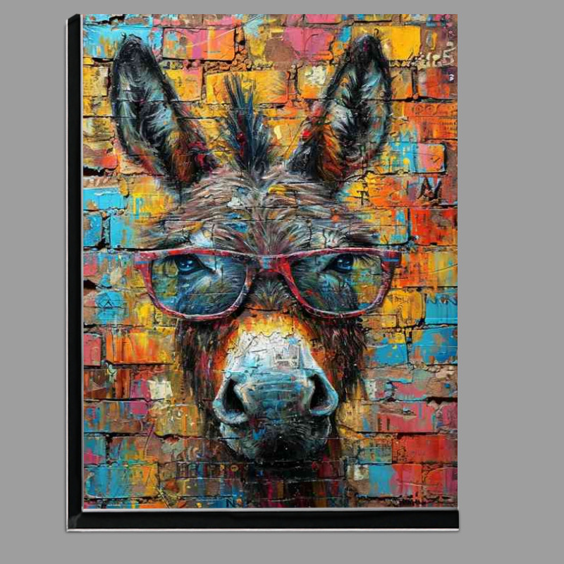 Buy Di-Bond : (Donkey in glasses with street art wall)