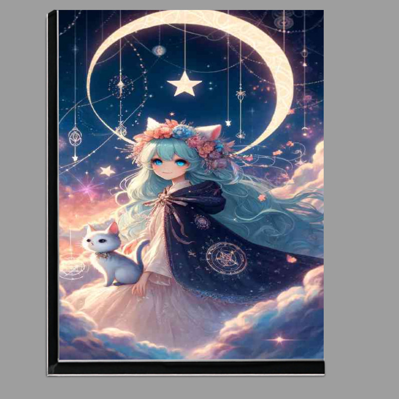 Buy Di-Bond : (Dreamy scene featuring a whimsical character with a cat)