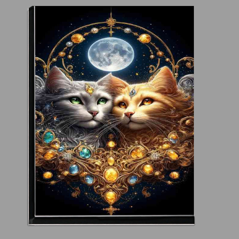 Buy Di-Bond : (Envision a pair of elegant cats one with lustrous silver)