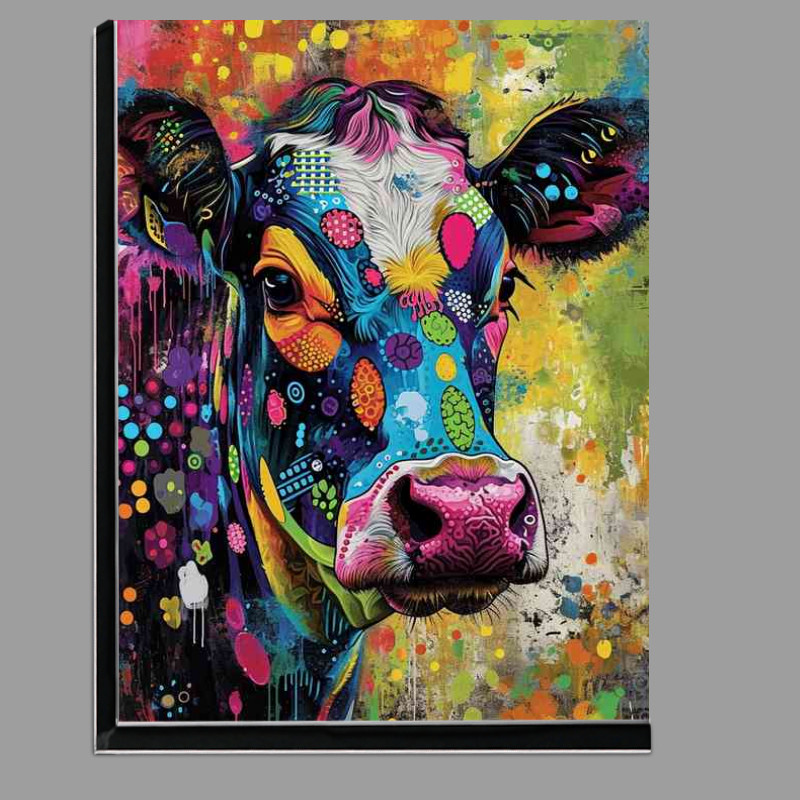 Buy Di-Bond : (Funny bight cow painted in colours)