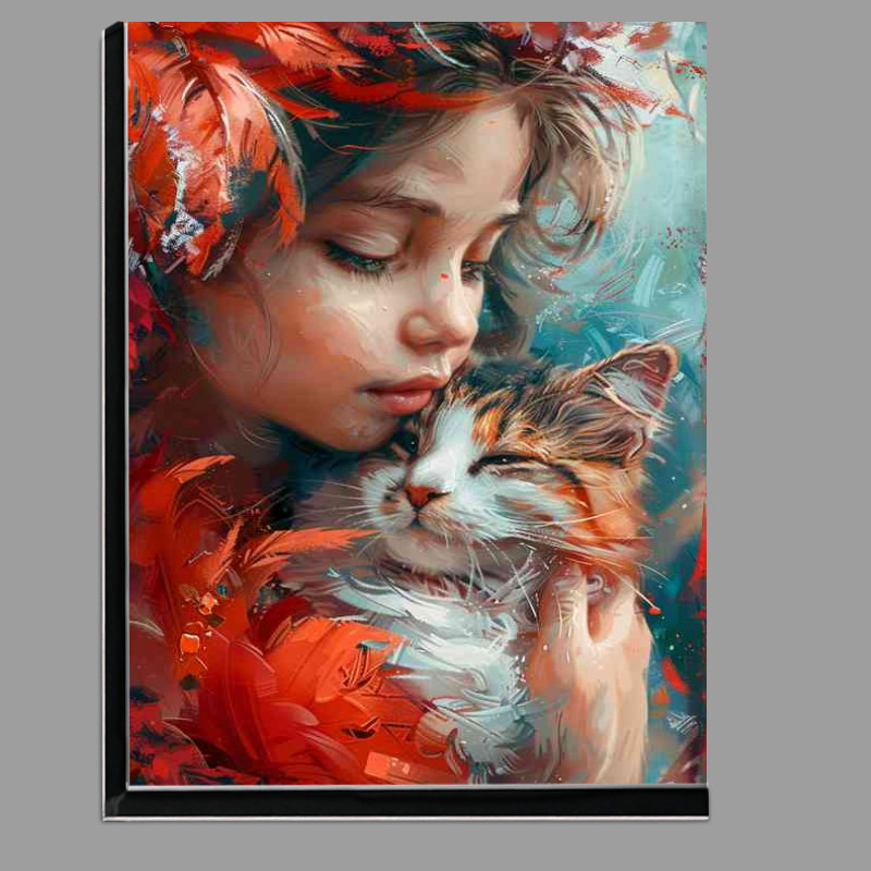 Buy Di-Bond : (Girl painted with her Cat)
