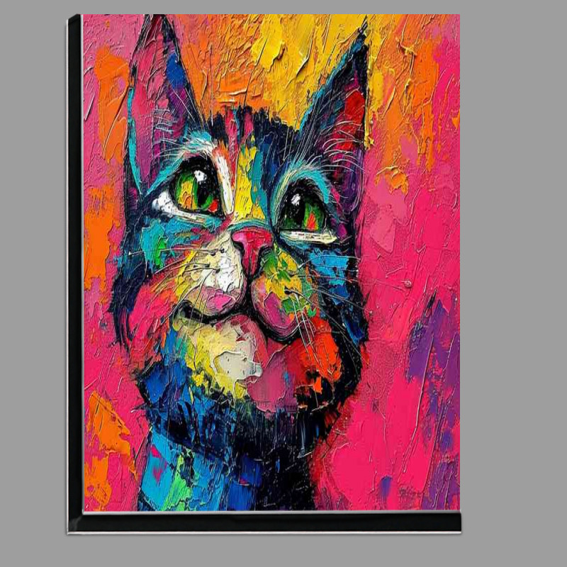 Buy Di-Bond : (Great smilley cat with colourful background)