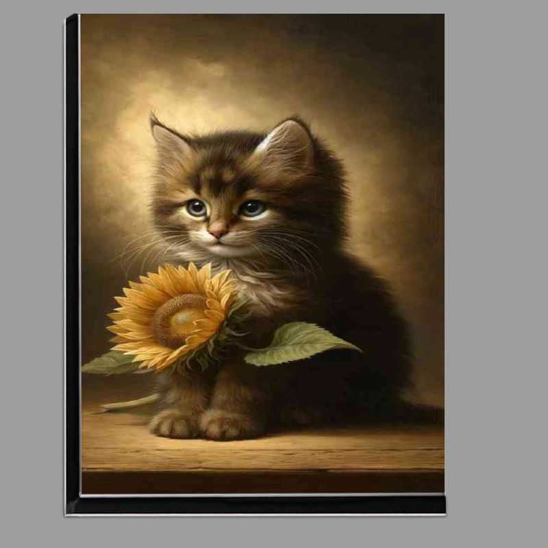 Buy Di-Bond : (Kitten holding a sunflower)