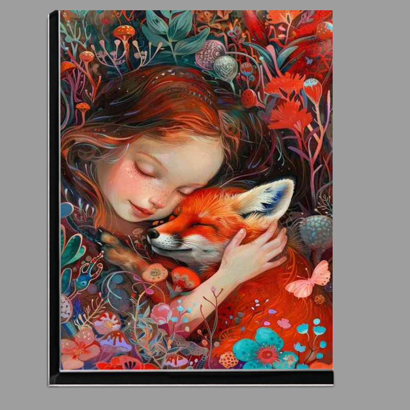 Buy Di-Bond : (Painted girl with a red Fox)