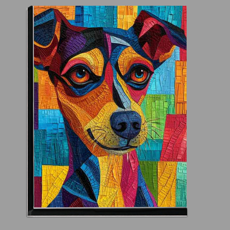 Buy Di-Bond : (Painting depicting a dog with multi colored)