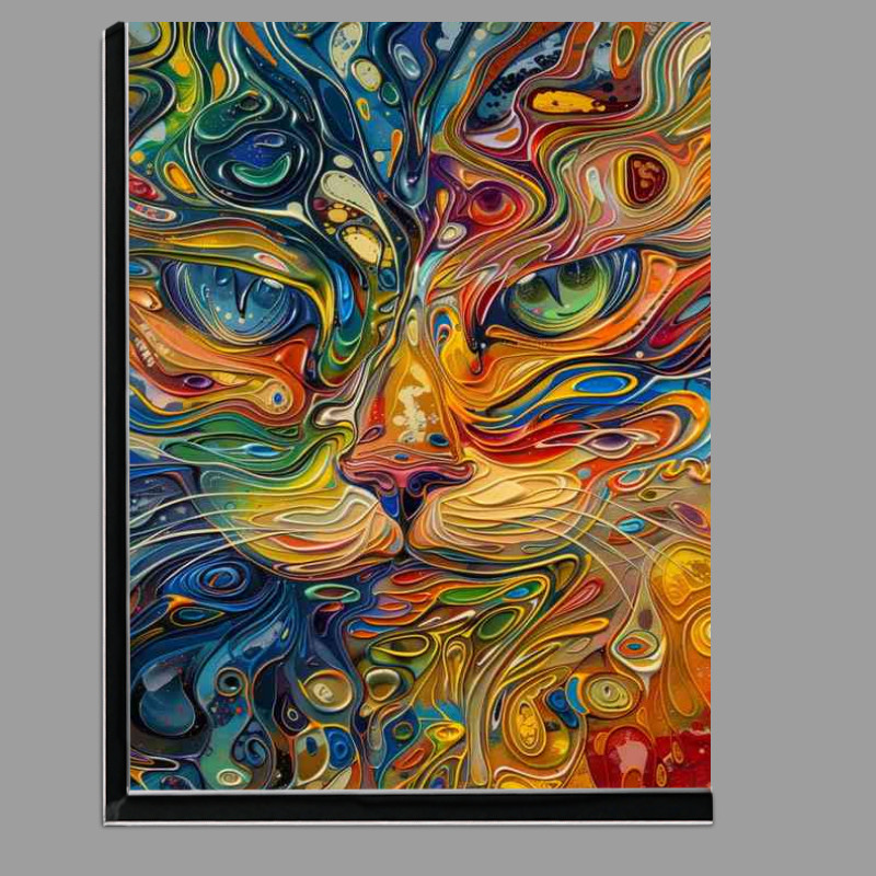 Buy Di-Bond : (Psychedelia painting a Cats face)