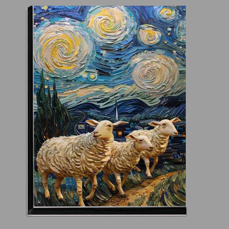 Buy Di-Bond : (Sheep at night walking)