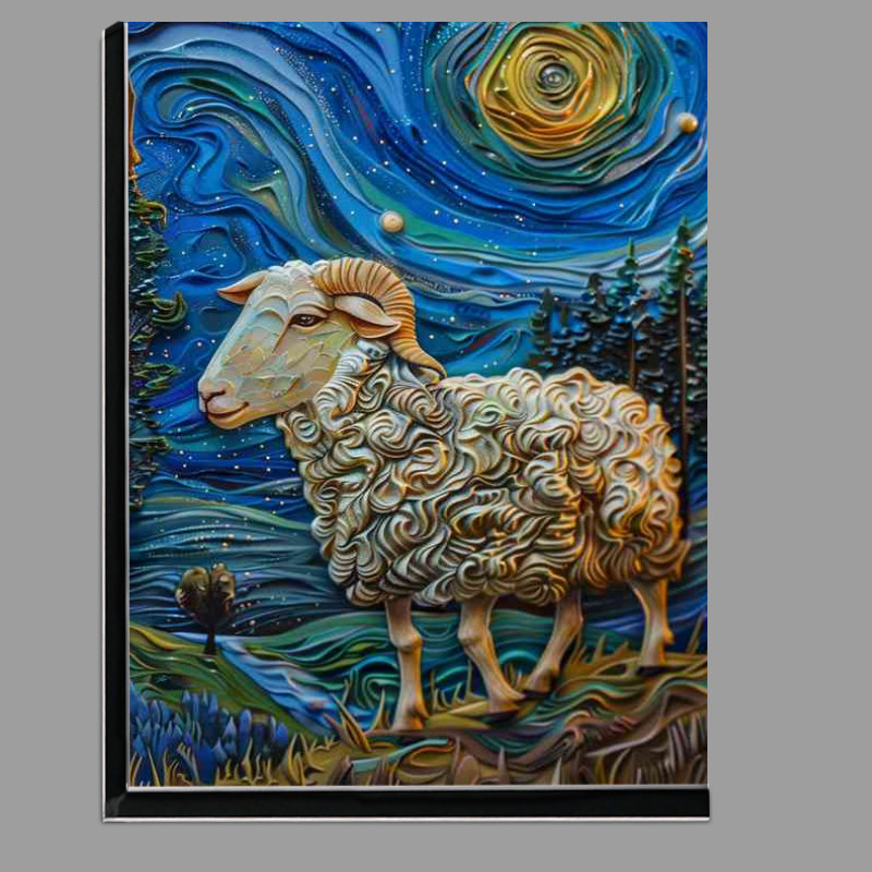 Buy Di-Bond : (Sheep walking in a night sky)