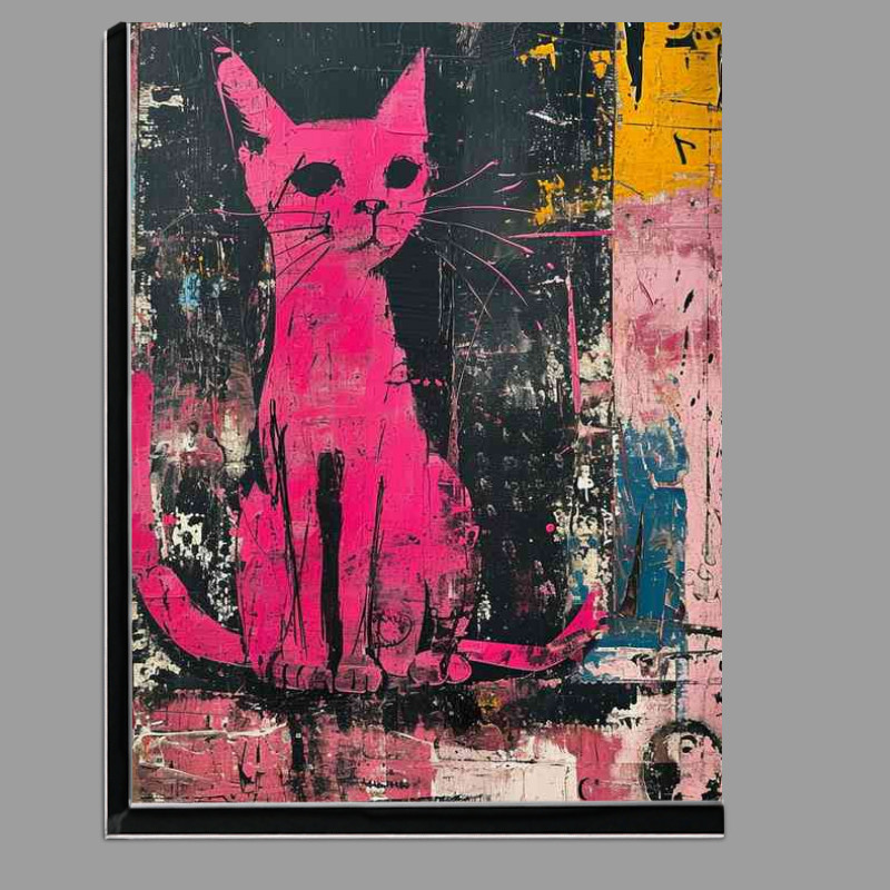 Buy Di-Bond : (The big pink cat on the street art)