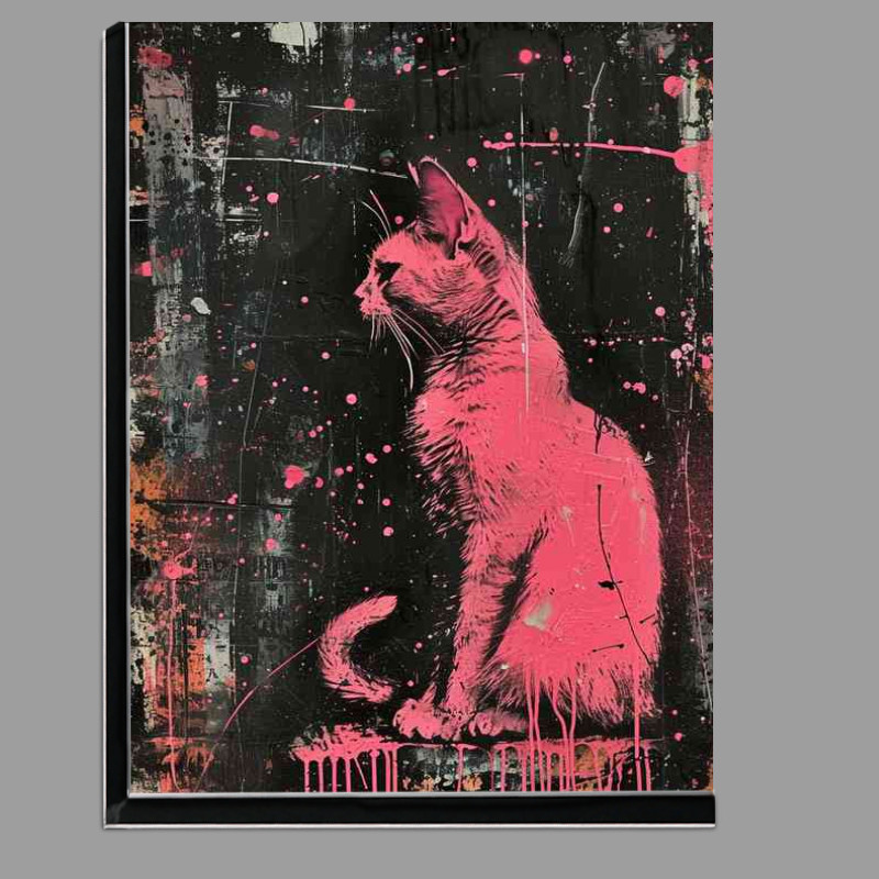 Buy Di-Bond : (The pink painted cat dripping in paint)