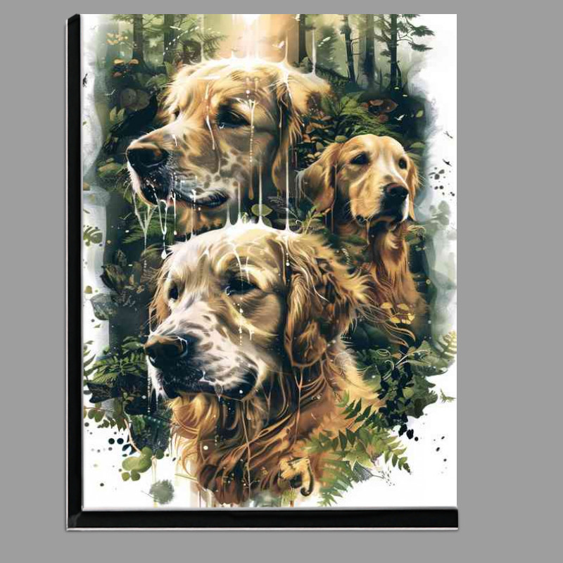 Buy Di-Bond : (Three golden retriever Dogs)