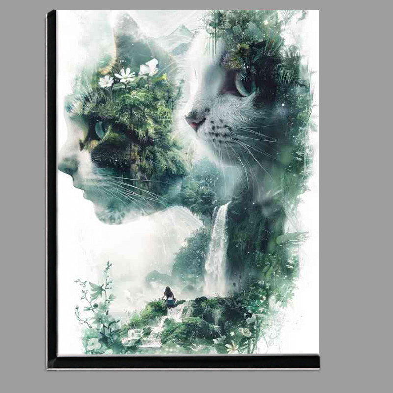 Buy Di-Bond : (Two cats in the waterfall doudle exposure)