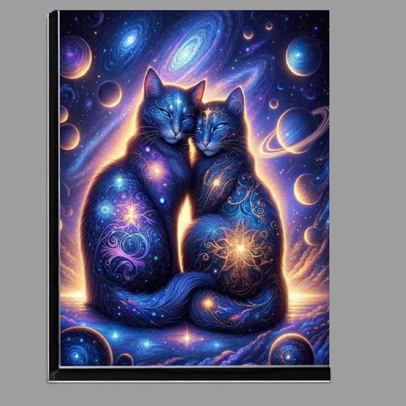 Buy Di-Bond : (Two cats with celestial patterns on their fur)