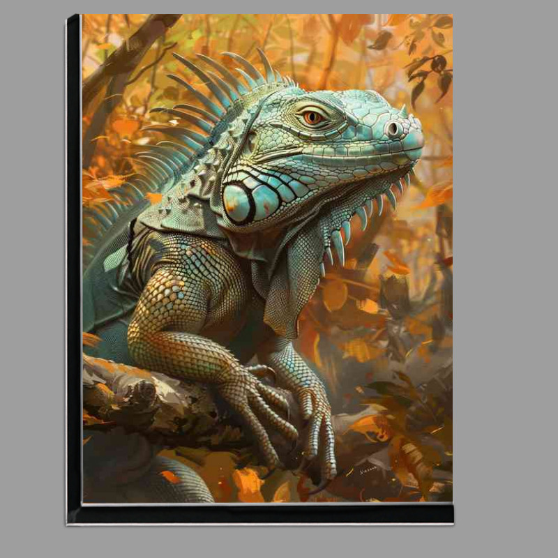 Buy Di-Bond : (Green Iguana in the woods)